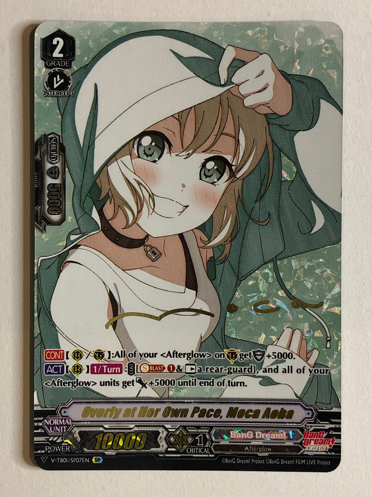 Overly at Her Own Pace, Moca Aoba - V-TB01/SP07EN SP (SIGNED CARD) (M/NM)